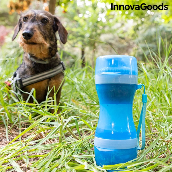 InnovaGoods - Bouteille 2 en 1 avec réservoir d'eau et nourriture