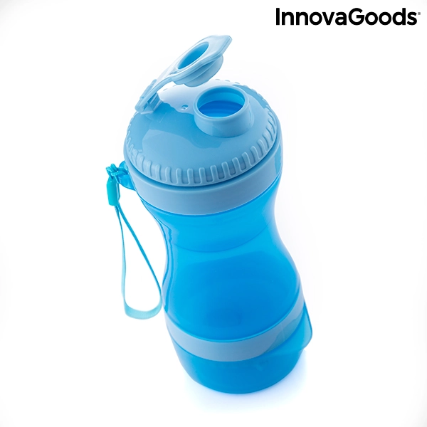 InnovaGoods - Bouteille 2 en 1 avec réservoir d'eau et nourriture